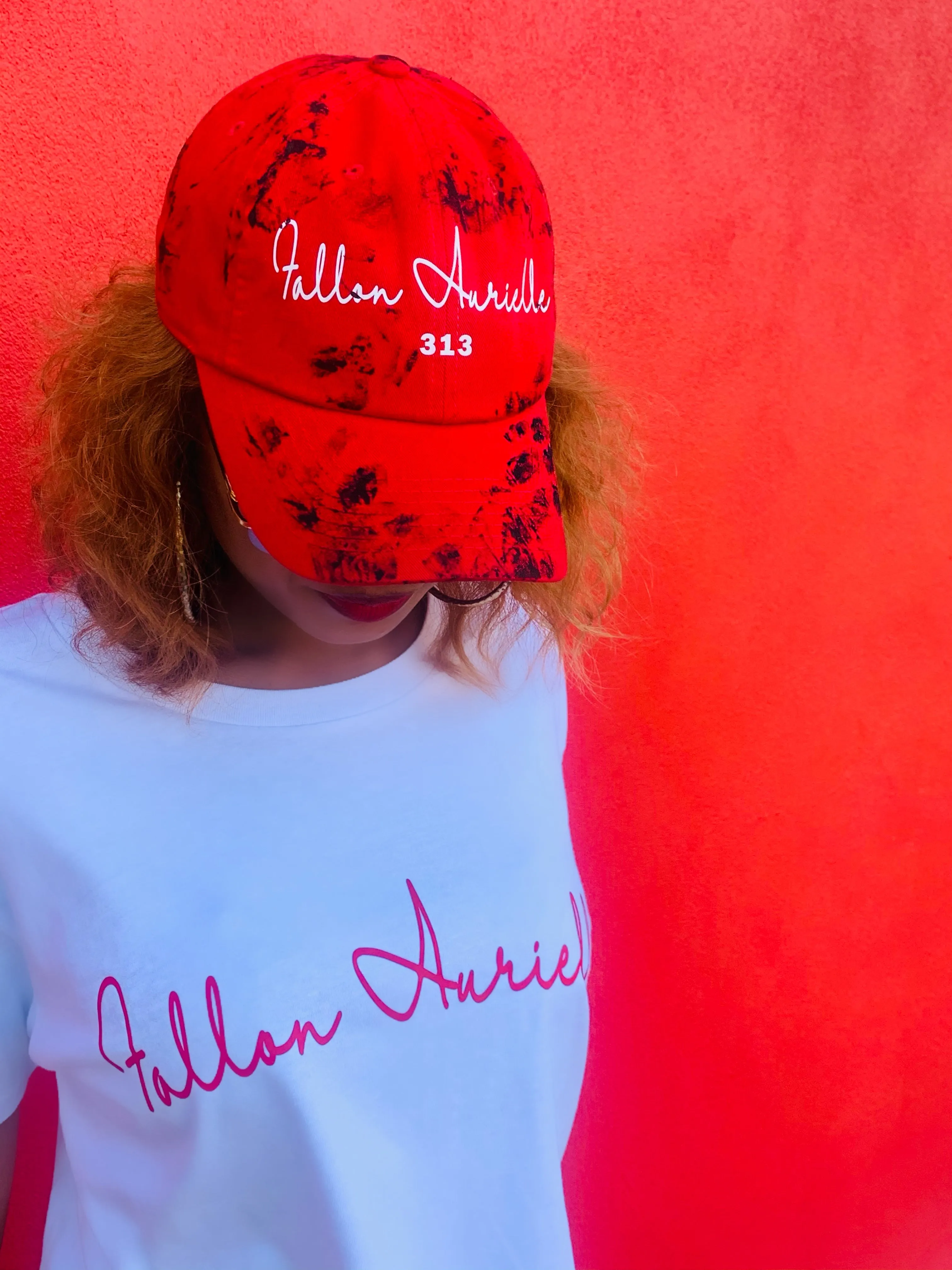 Fallon Aurielle Signature Classic Crop Top (White & Red)