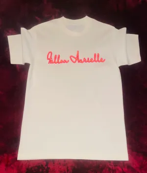 Fallon Aurielle Unisex Signature Classic 2 Tone T-Shirt (Cream, Neon Orange & Pink)