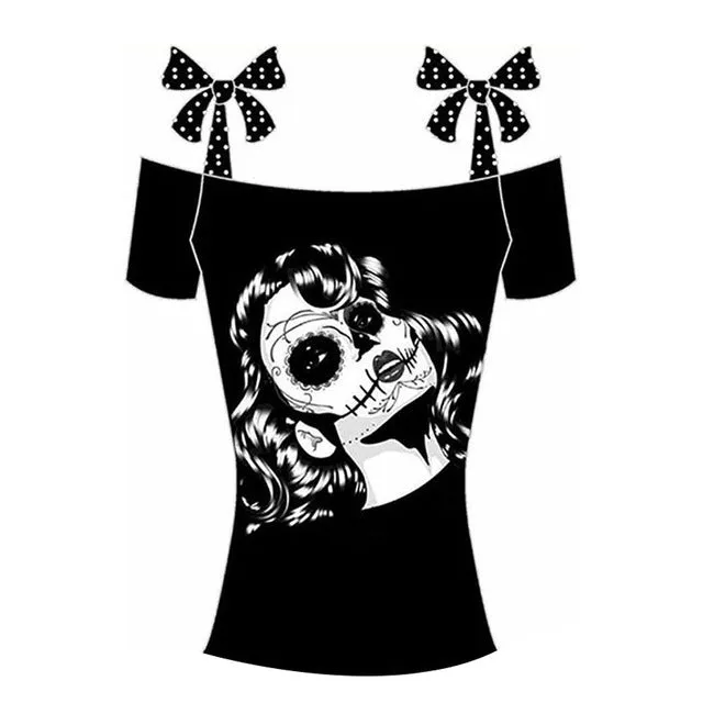 Fashion Black Punk Rock Gothic T Shirt