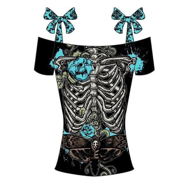 Fashion Black Punk Rock Gothic T Shirt