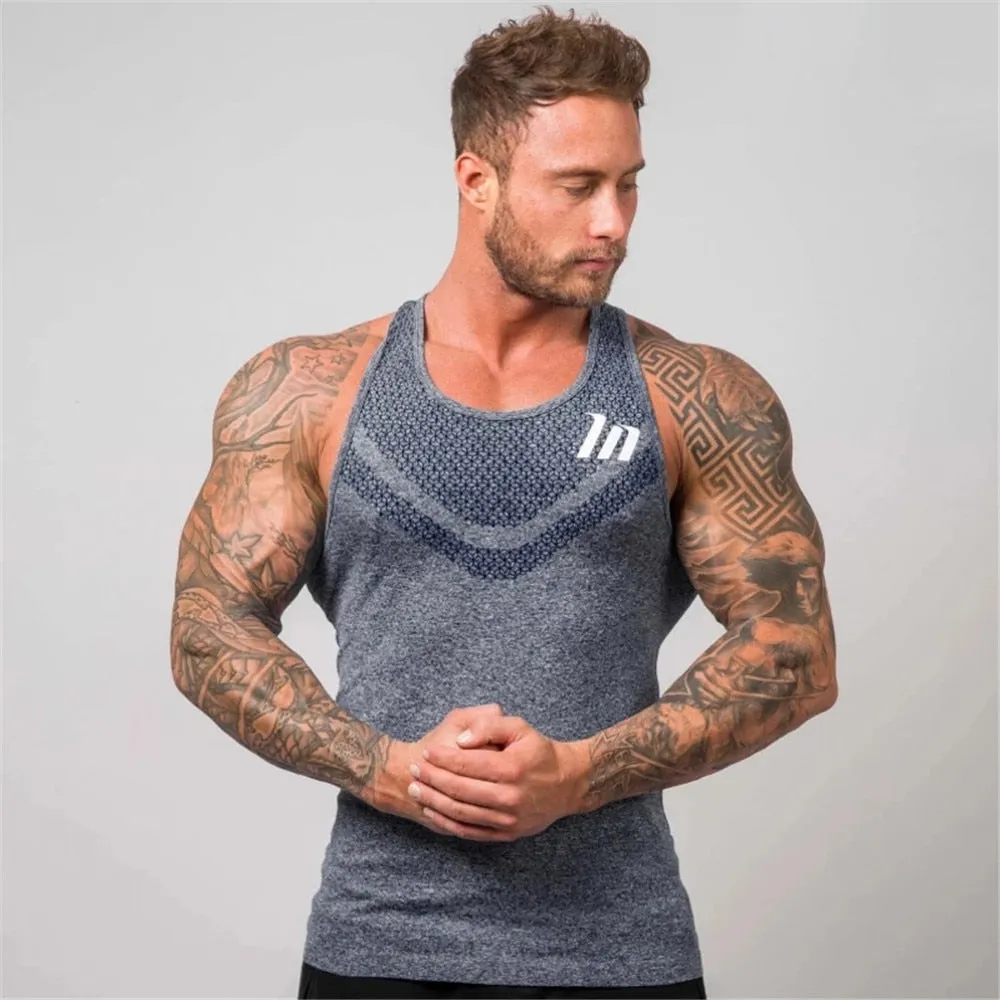 fashion brand bodybuilding tank top tank top muscle Breathable quick-drying men sleeveless vest