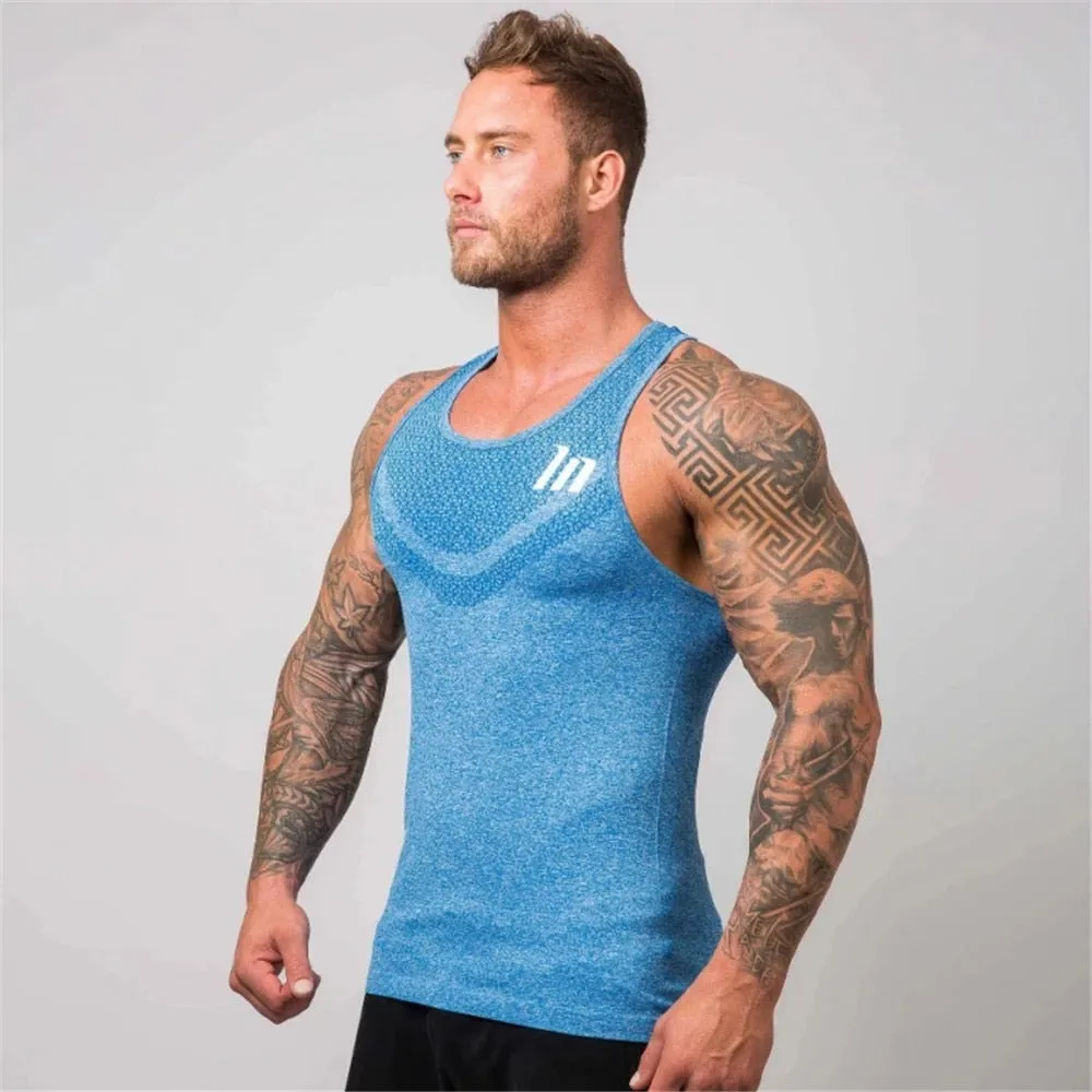 fashion brand bodybuilding tank top tank top muscle Breathable quick-drying men sleeveless vest