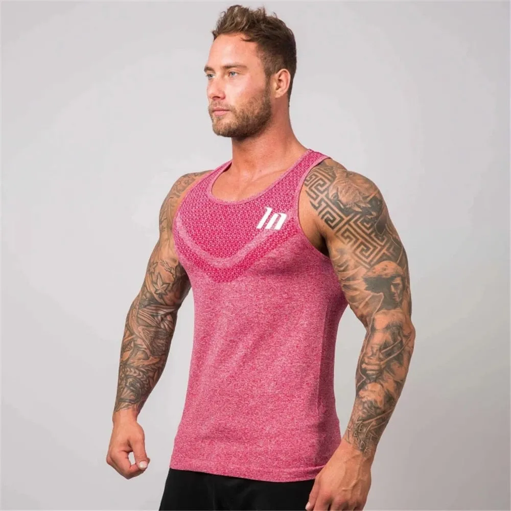 fashion brand bodybuilding tank top tank top muscle Breathable quick-drying men sleeveless vest