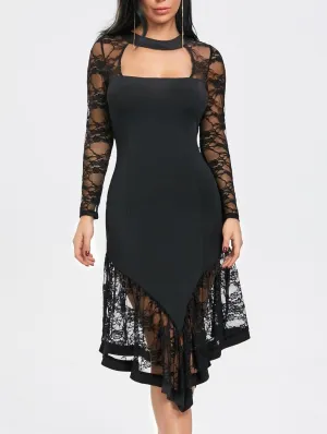 Fashion lace long sleeve dress dress Fashion lace long sleeve dress dress