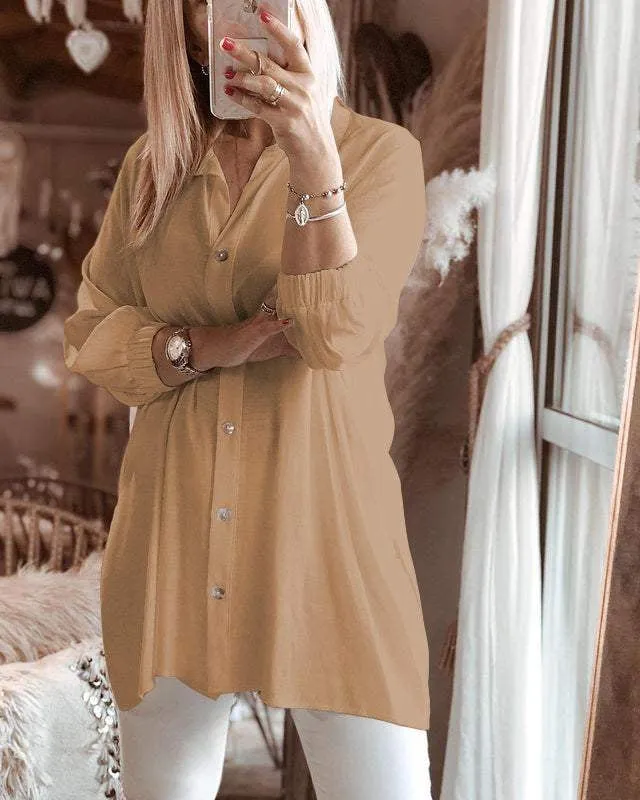 Fashion plain women's shirt tops