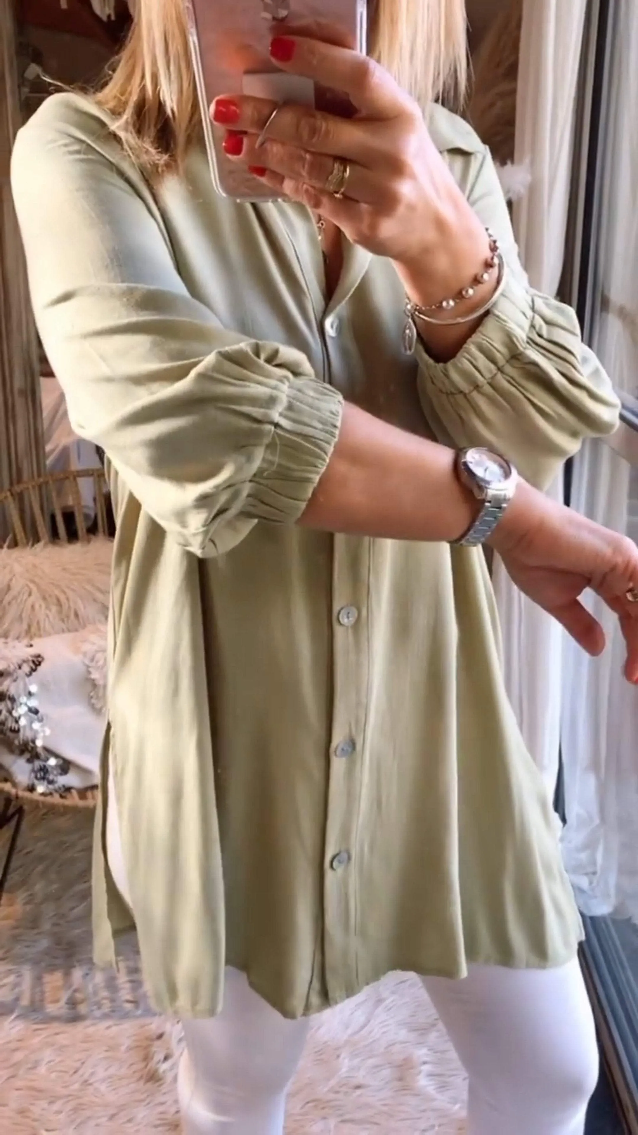 Fashion plain women's shirt tops