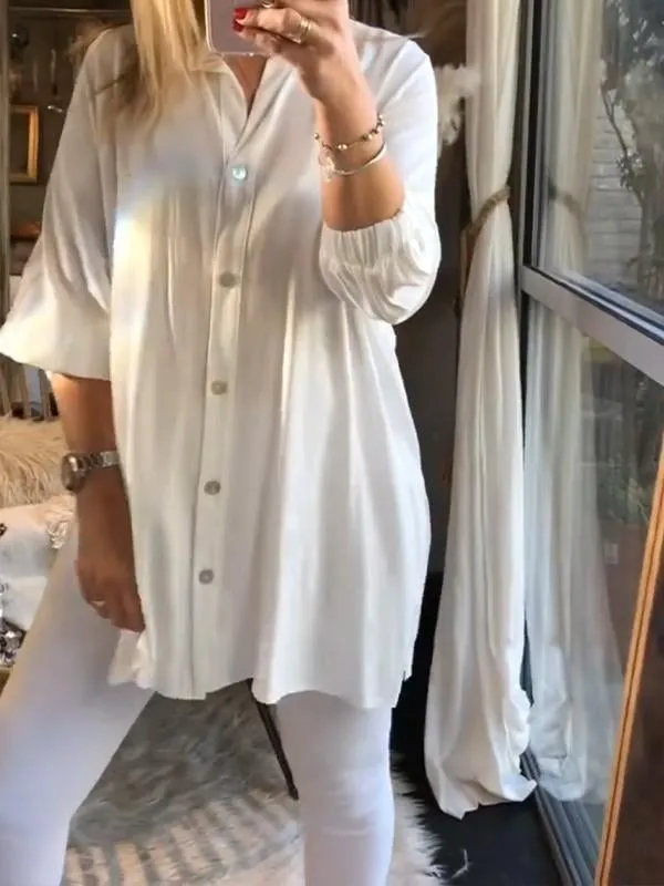 Fashion plain women's shirt tops