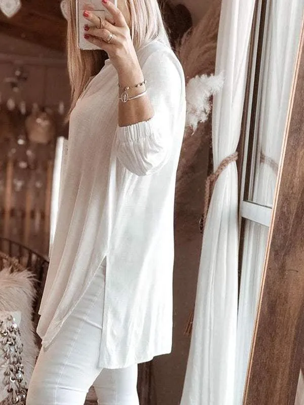 Fashion plain women's shirt tops