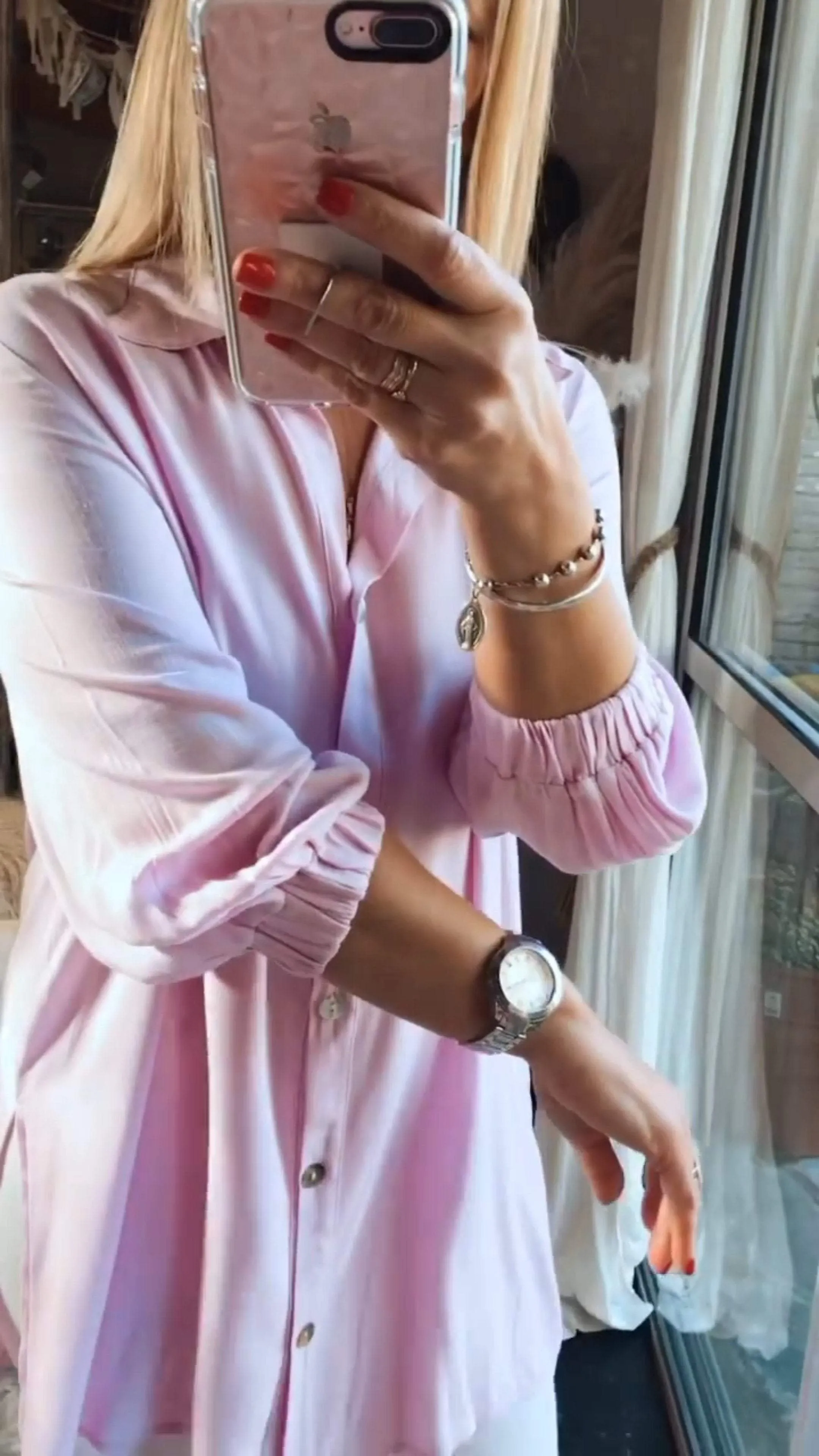 Fashion plain women's shirt tops