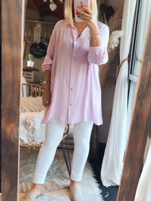 Fashion plain women's shirt tops