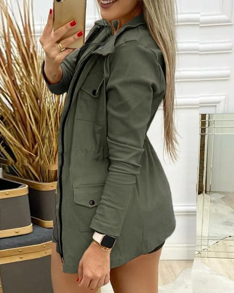 Fashion Women Blazer Fall Clothing Lady Jackets Pockt Design Casual Coat Tops