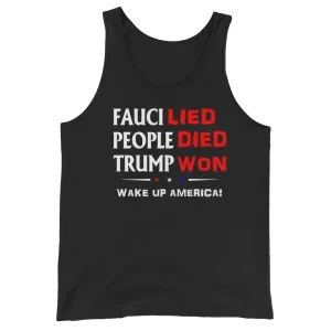 FAUCI LIED ! Wake Up America Unisex Tank Top