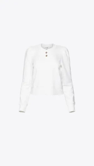 Femme Henley Sweatshirt - White