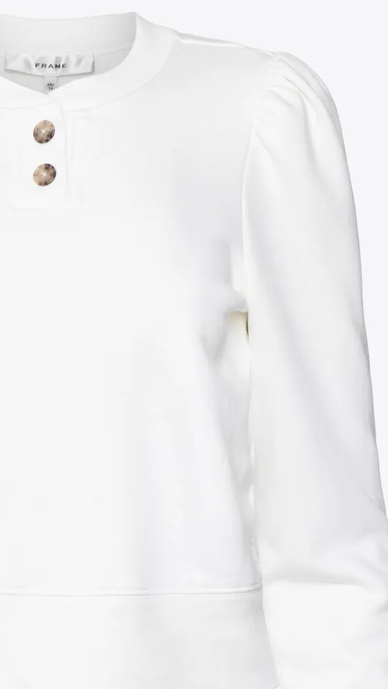 Femme Henley Sweatshirt - White
