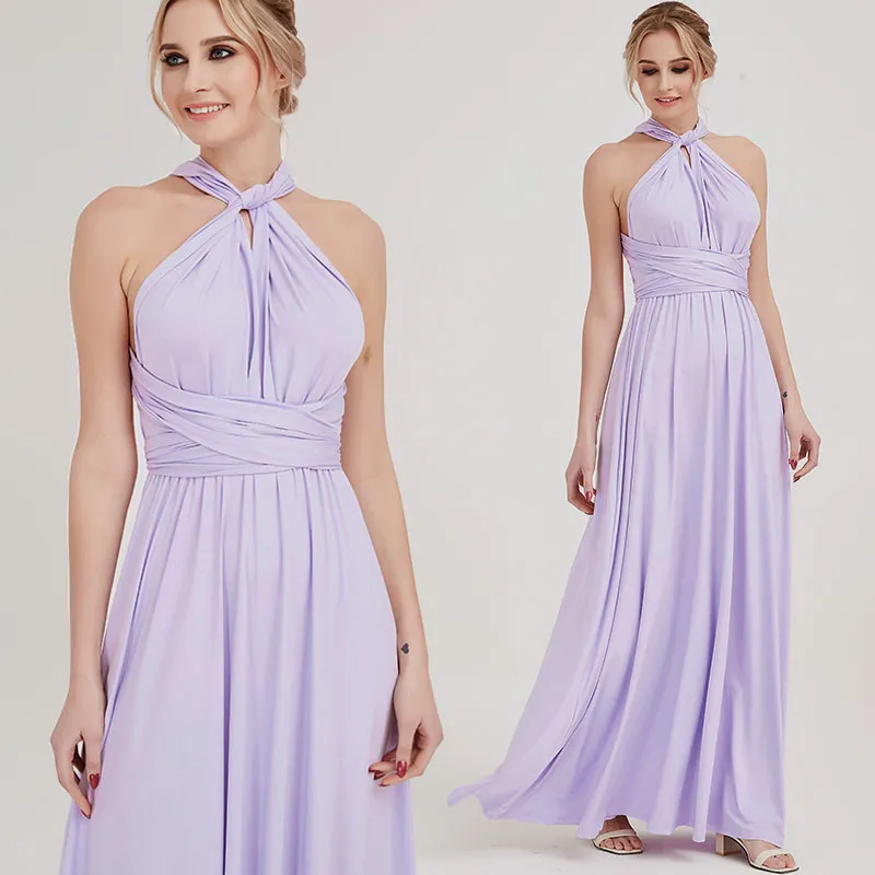 [Final Sale] Dusty Lilac Infinity Wrap Maxi Bridesmaid Dress