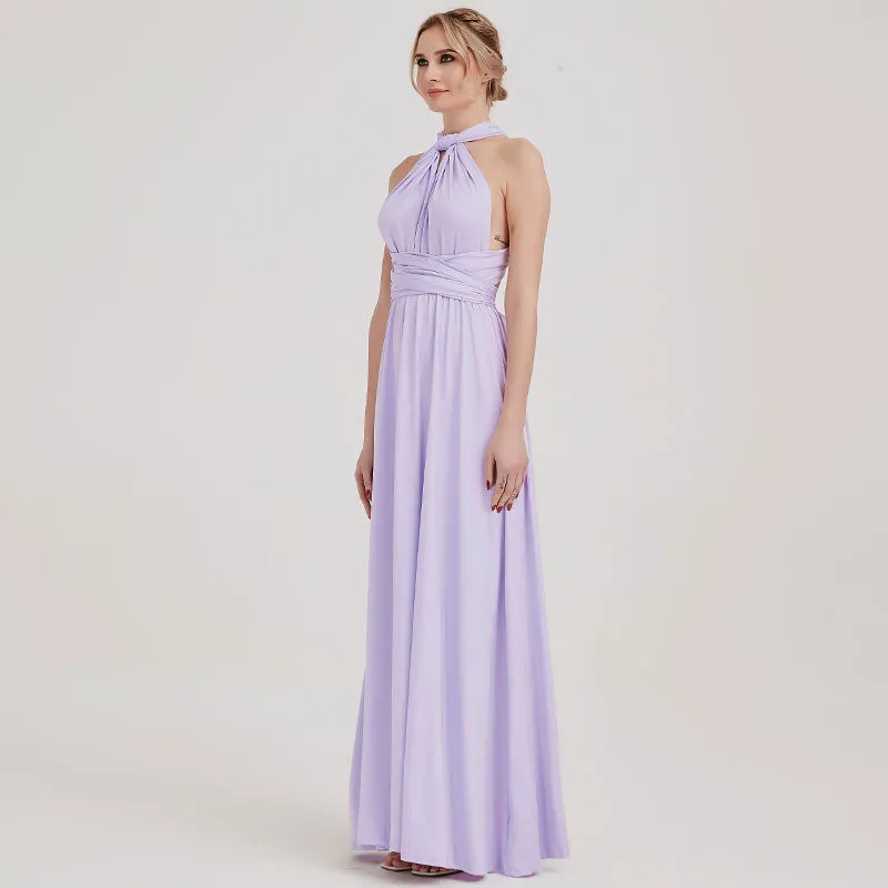 [Final Sale] Dusty Lilac Infinity Wrap Maxi Bridesmaid Dress