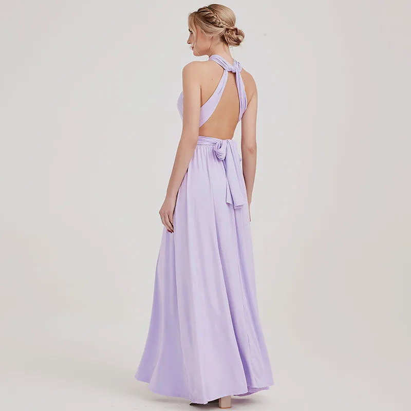 [Final Sale] Dusty Lilac Infinity Wrap Maxi Bridesmaid Dress