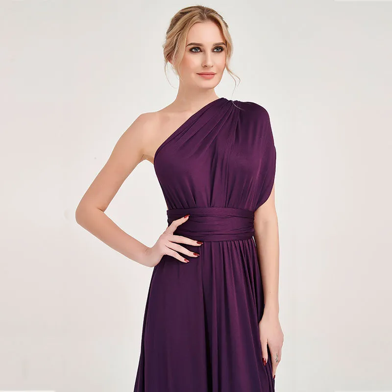 [Final Sale] Plum Infinity Wrap Bridesmaid Convertible Dress
