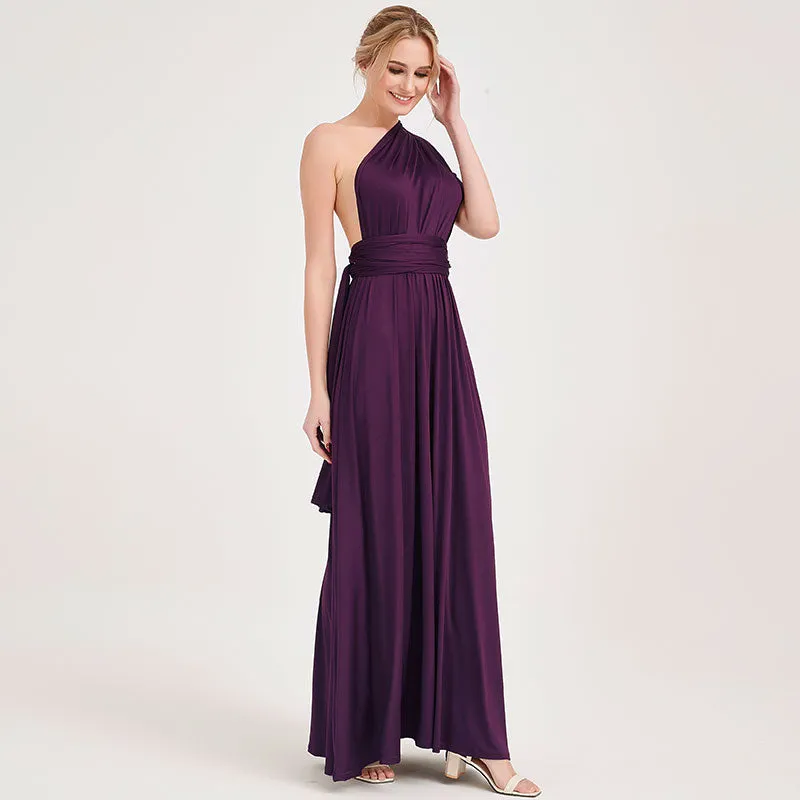 [Final Sale] Plum Infinity Wrap Bridesmaid Convertible Dress