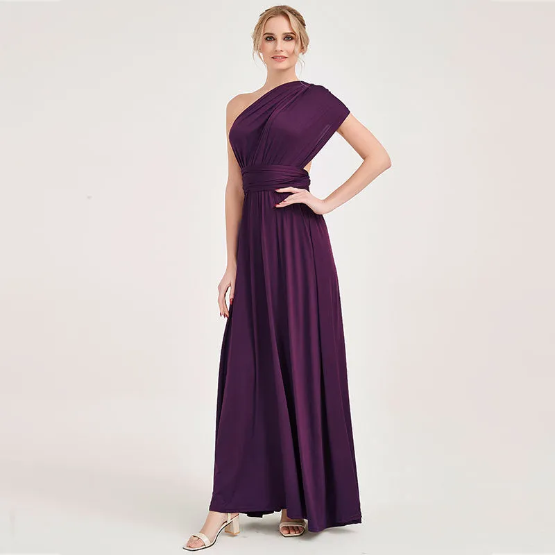 [Final Sale] Plum Infinity Wrap Bridesmaid Convertible Dress