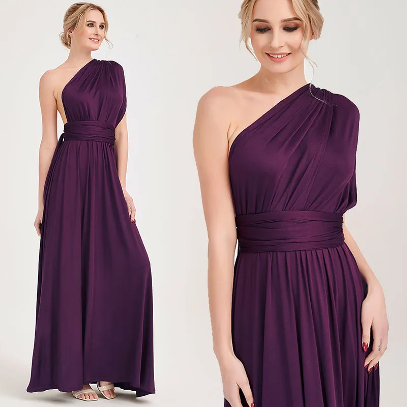 [Final Sale] Plum Infinity Wrap Bridesmaid Convertible Dress