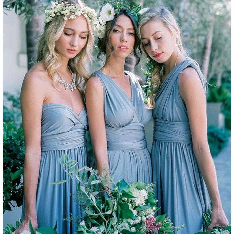 [Final Sale] Slate Blue Infinity Wrap Maxi Bridesmaid Dress