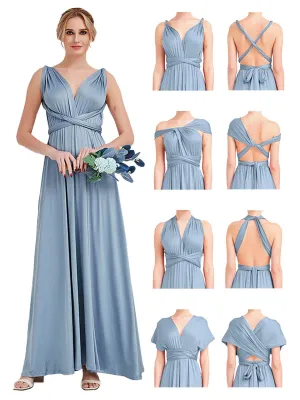 [Final Sale] Slate Blue Infinity Wrap Maxi Bridesmaid Dress