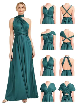 [Final Sale] Teal Infinity Wrap Bridesmaid Convertible Dress