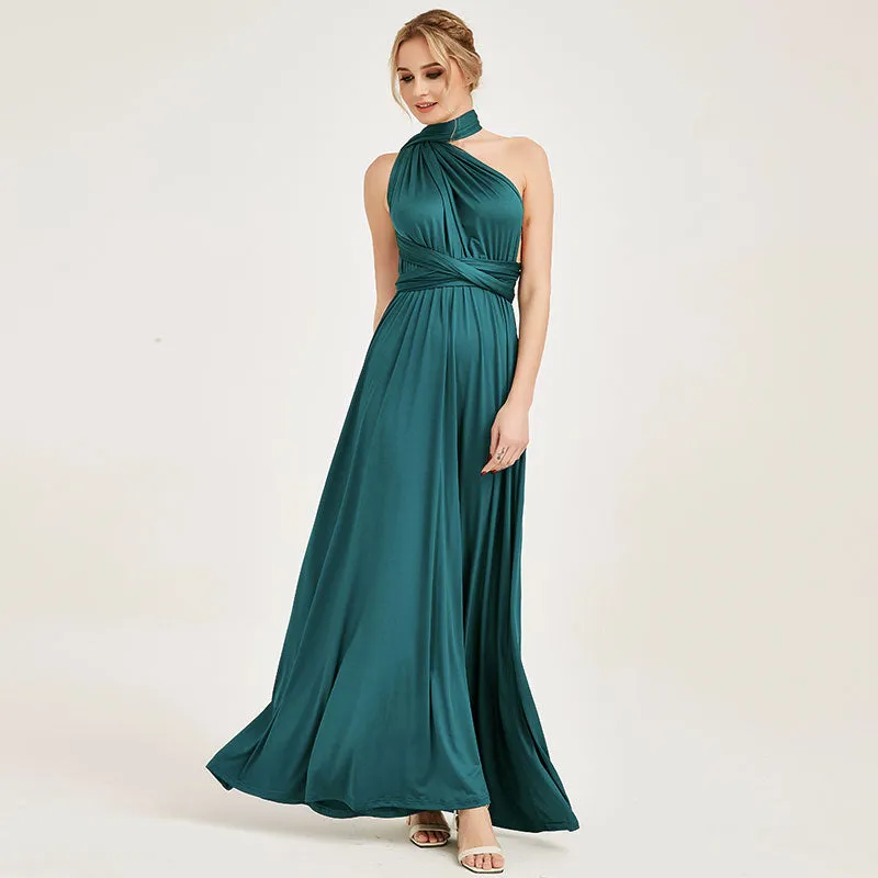 [Final Sale] Teal Infinity Wrap Bridesmaid Convertible Dress