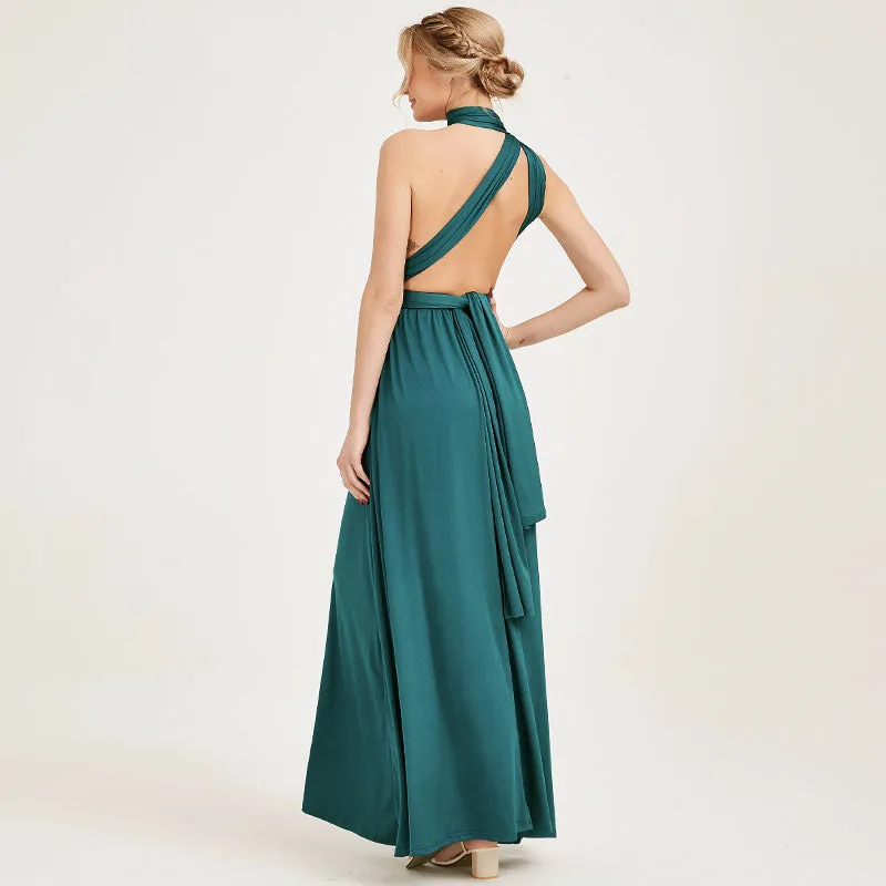 [Final Sale] Teal Infinity Wrap Bridesmaid Convertible Dress