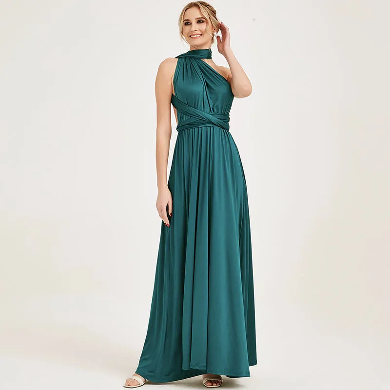 [Final Sale] Teal Infinity Wrap Bridesmaid Convertible Dress