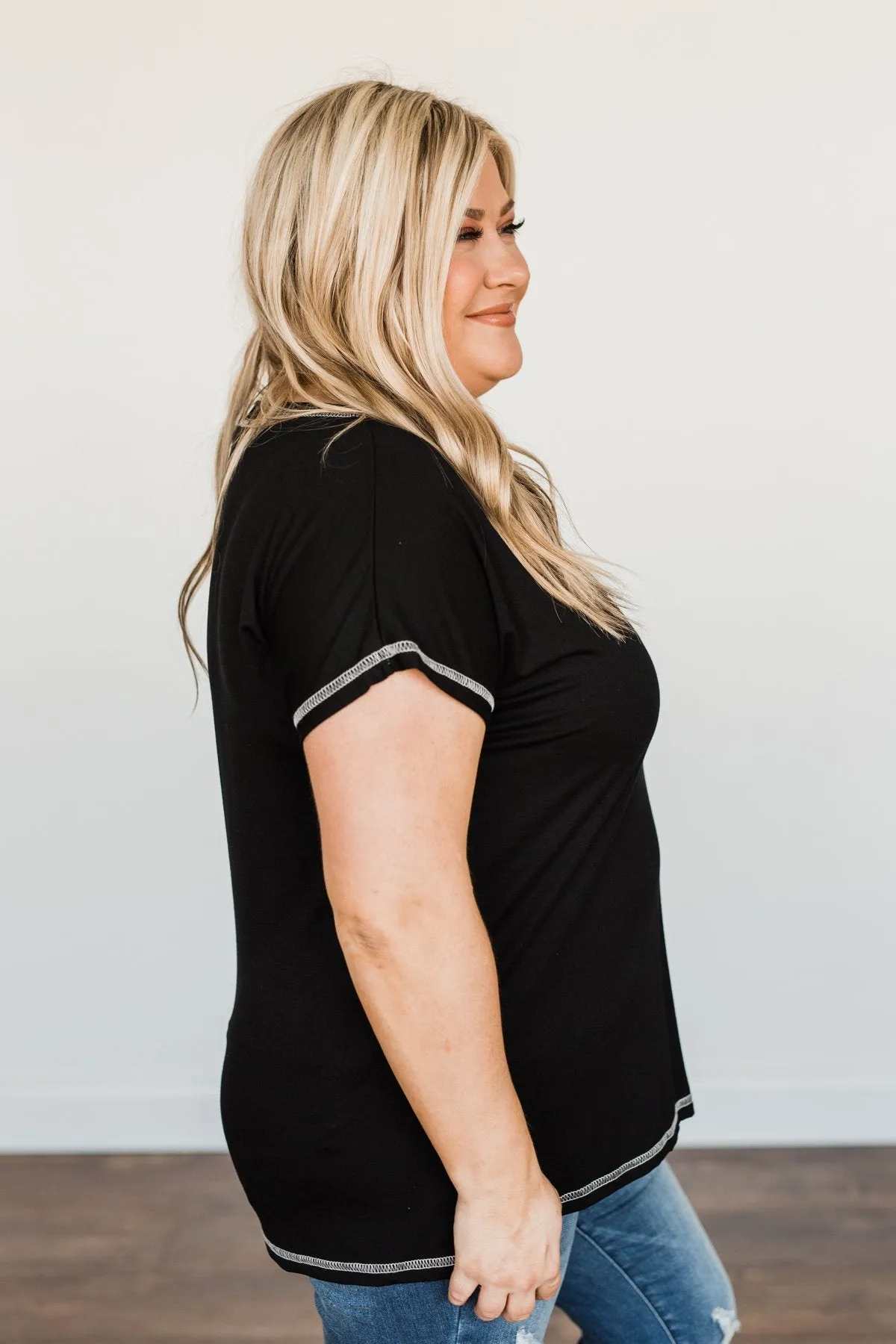 First Impressions Short Sleeve Top- Black