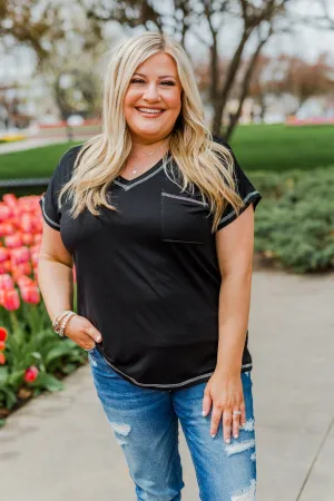 First Impressions Short Sleeve Top- Black
