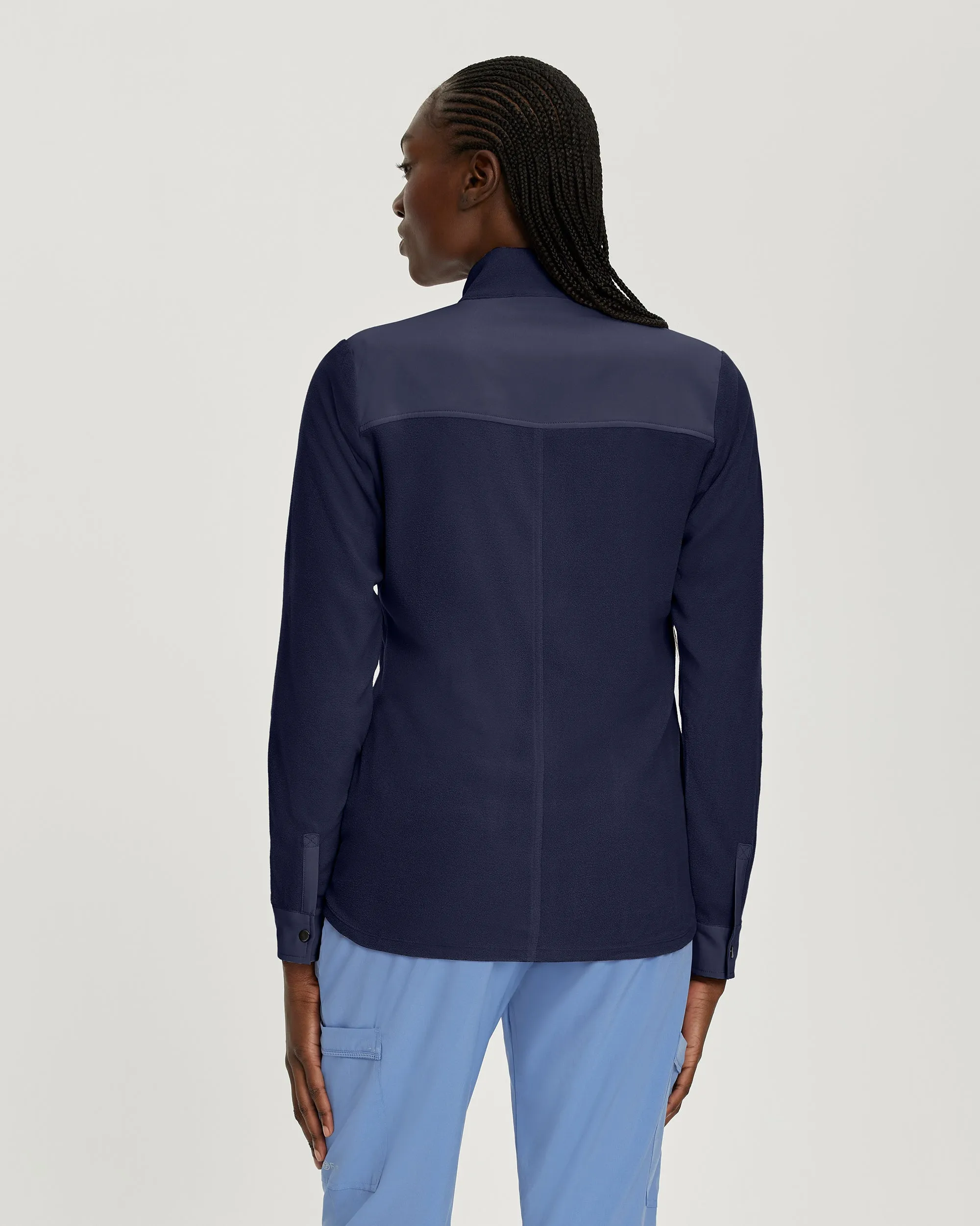 FIT 456 FIT Women's 3 Pocket Warm Up Scrub Jacket Navy