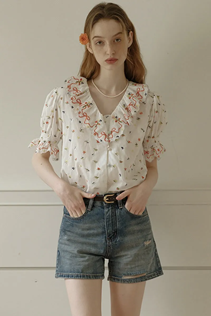 Floral Chic Short Blouse