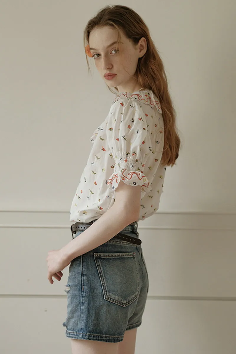 Floral Chic Short Blouse