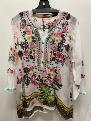Floral Embroidered Mandarin Top in Olive by All About Her