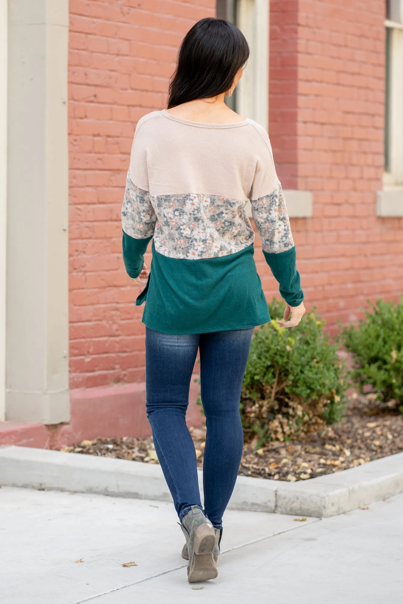 Floral Print Fleece Top