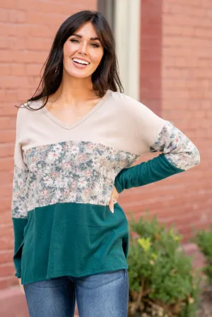 Floral Print Fleece Top