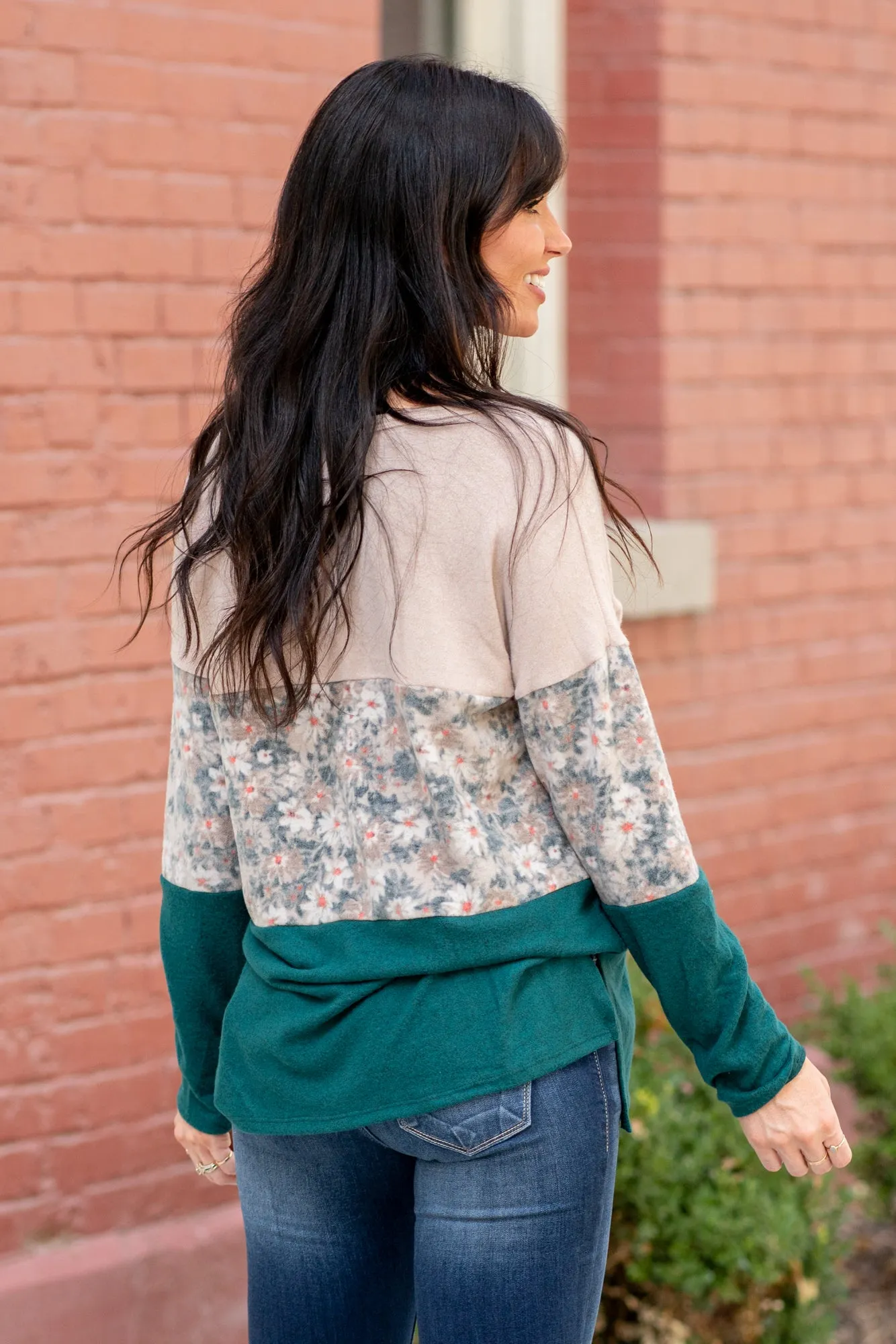 Floral Print Fleece Top