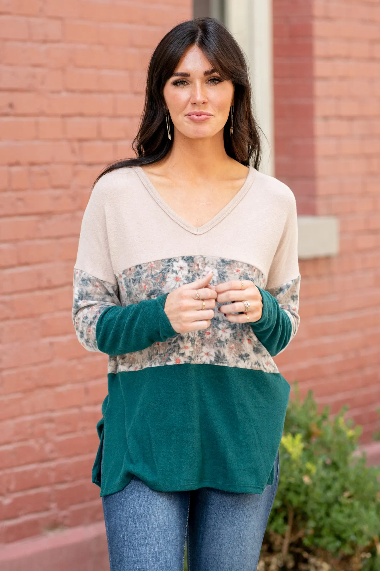 Floral Print Fleece Top