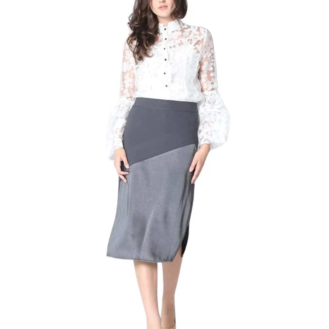 Floral Printed Chiffon Blouse with Bell Sleeve - W