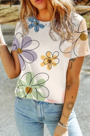 Flower Casual T Shirt