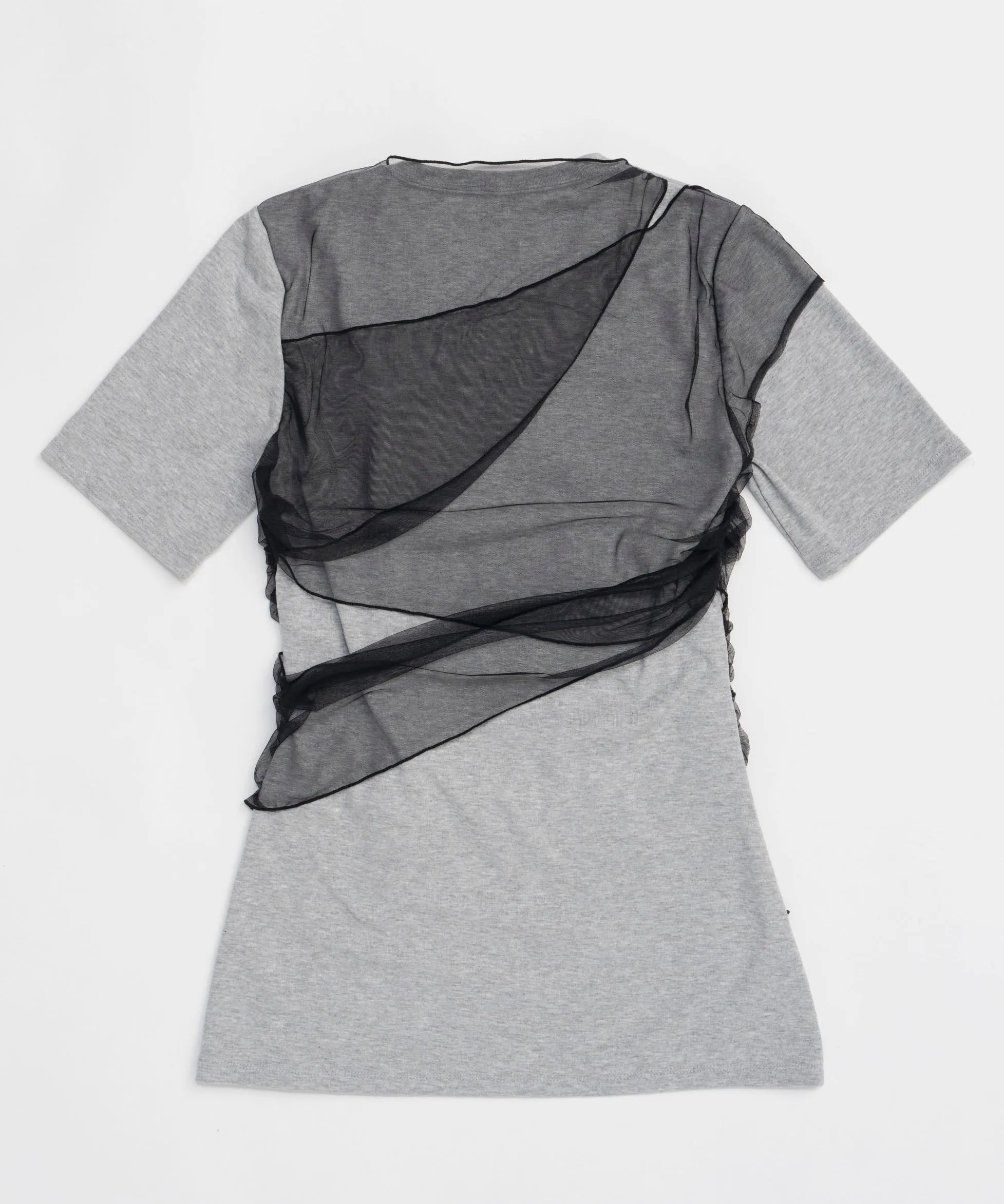 Flower Motif Tulle Layered Tops