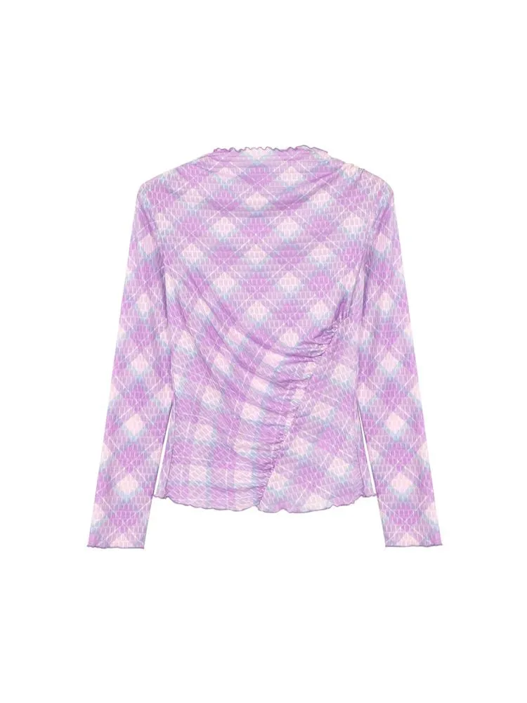 flower plaid layered top