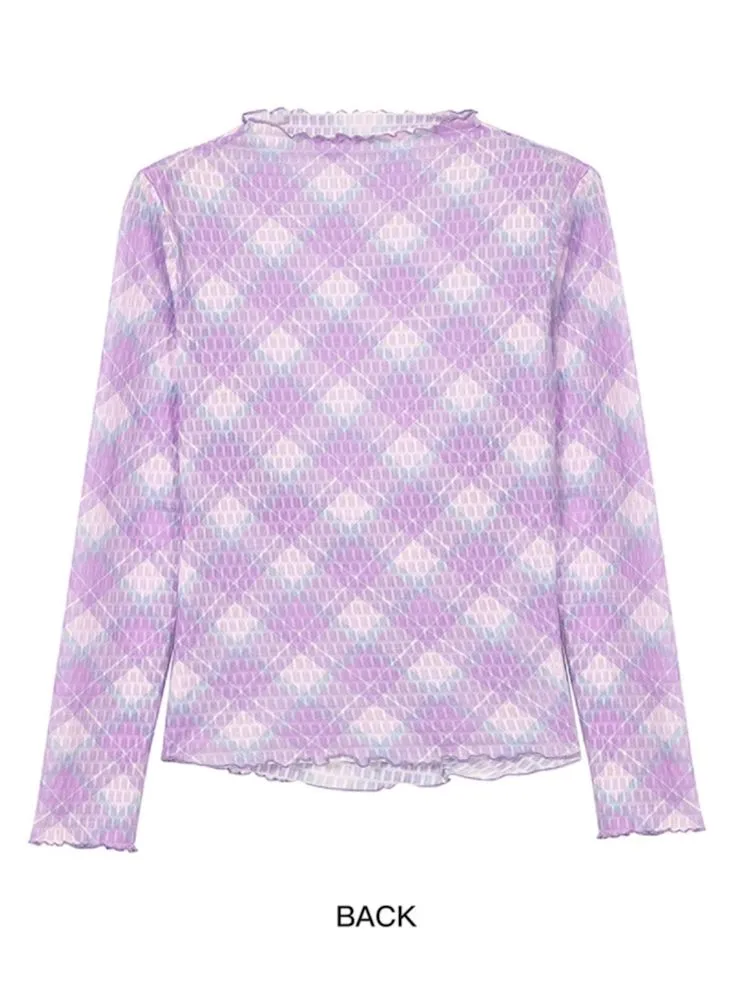 flower plaid layered top