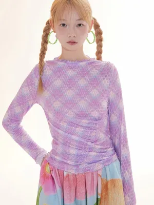 flower plaid layered top
