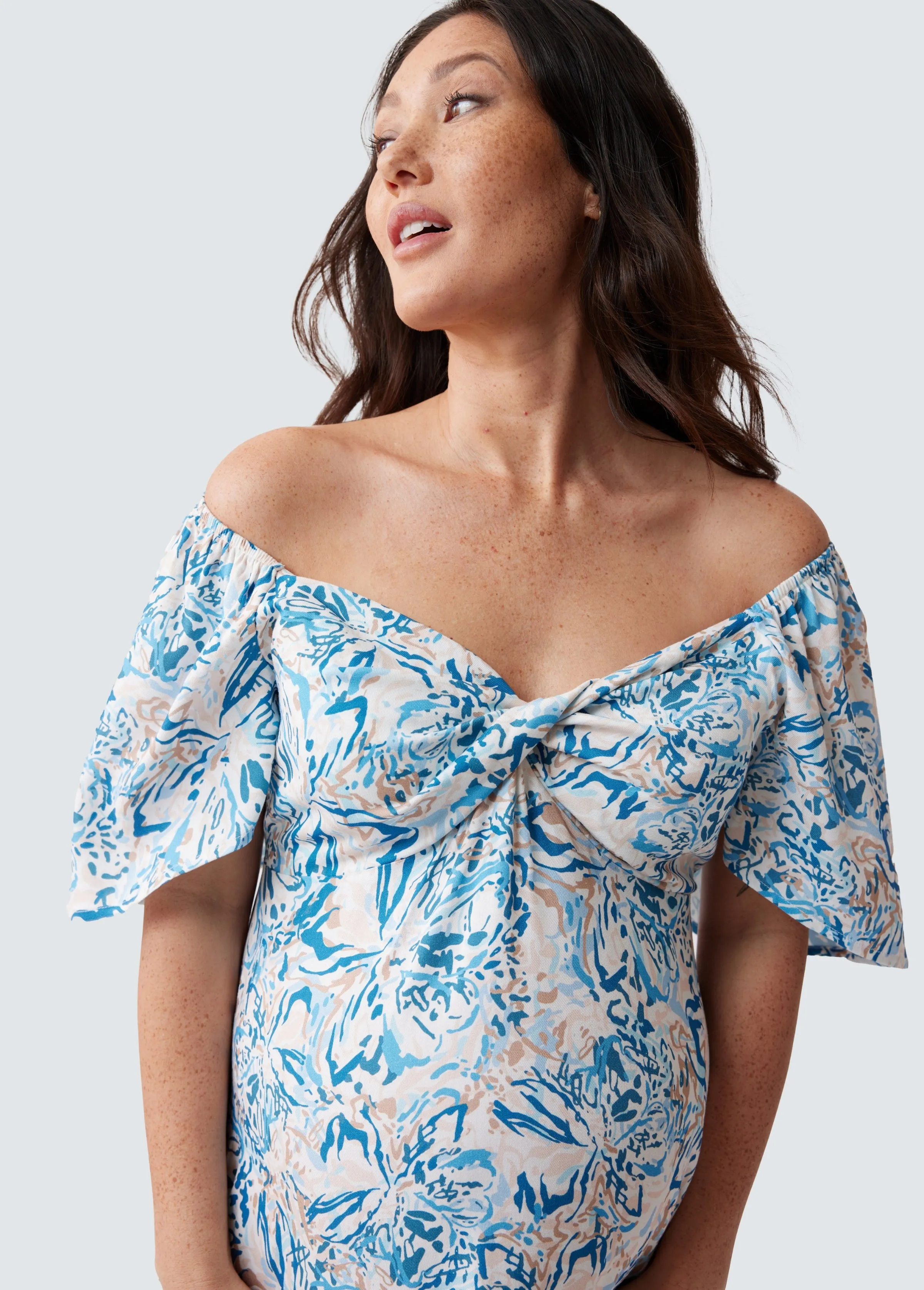 Flutter Sleeve Maternity Dress