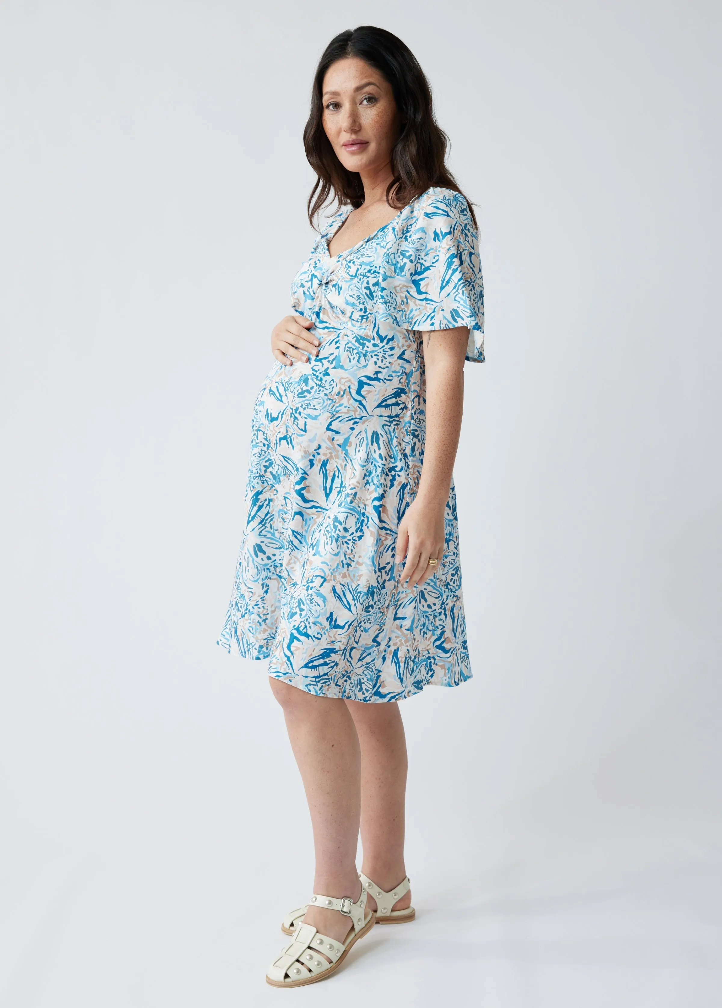 Flutter Sleeve Maternity Dress