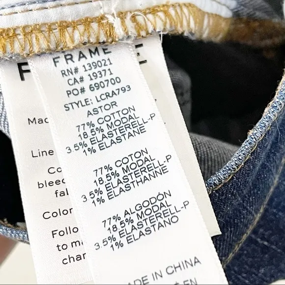 FRAME Le Cut Off Raw Edge Shorts in Astor Size 25